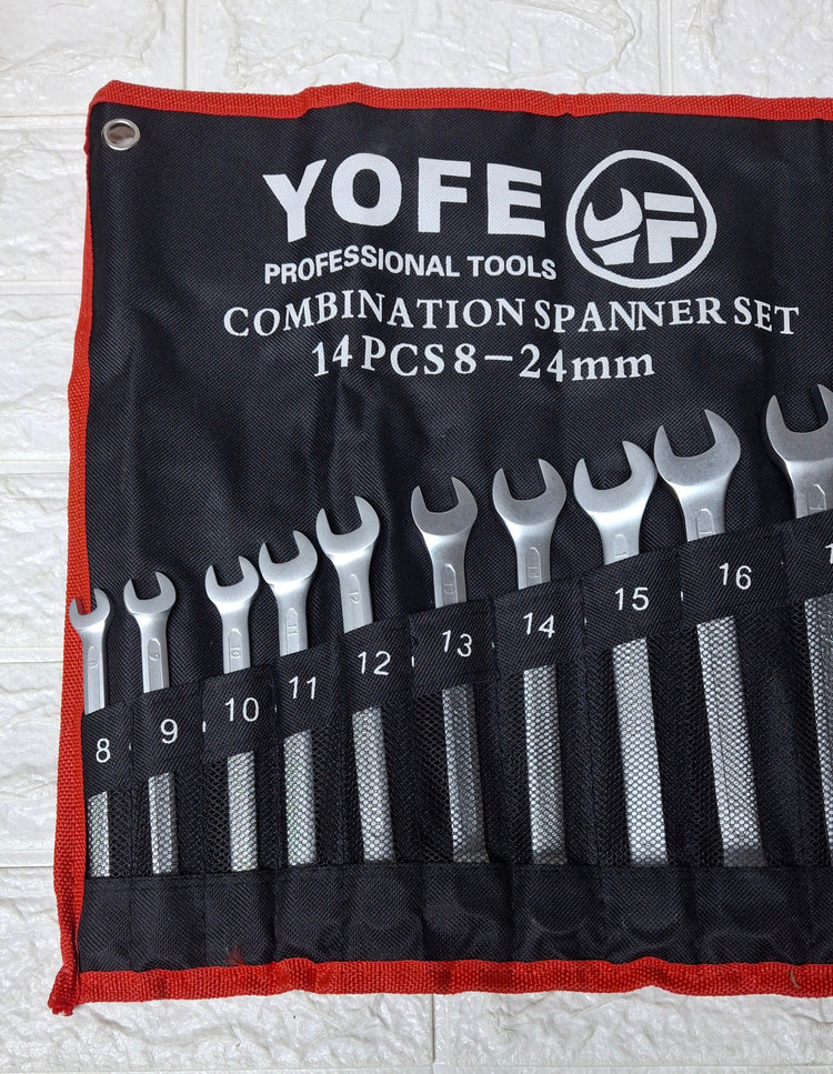 Set kljuceva okasto viljuskastih 14 kom -od 8 do 24mm