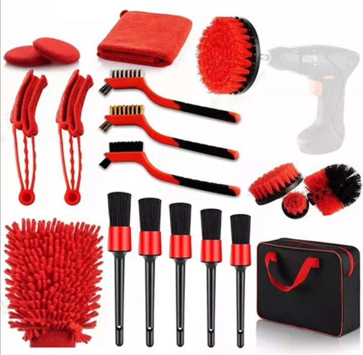 Cetke set za pranje i poliranje crveni 16 delova