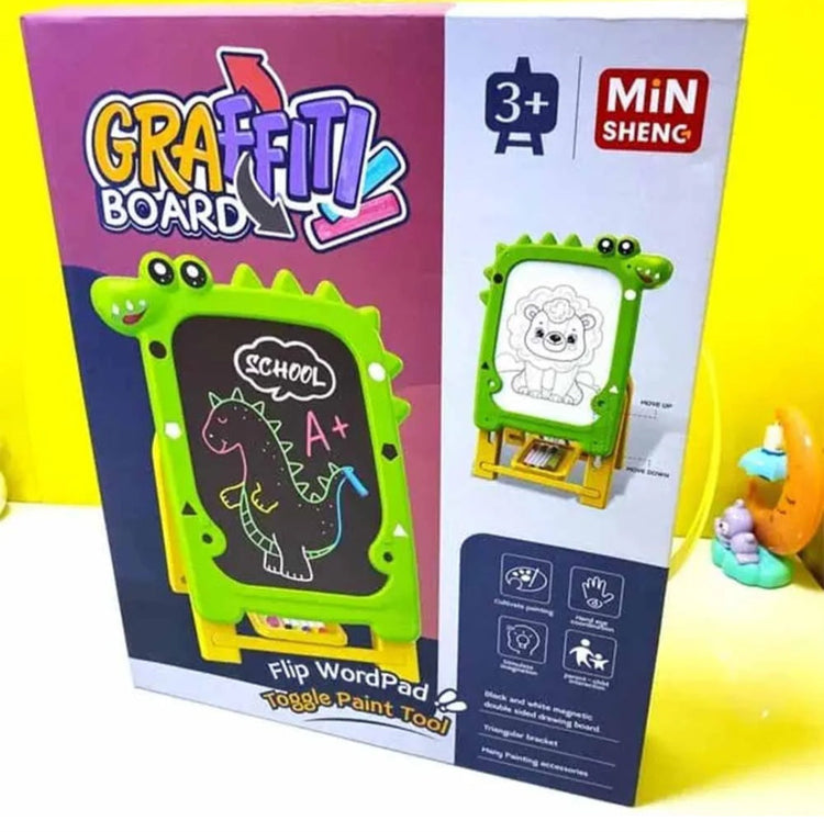 Tabla dvostrana sa markerima -Grafiti board zelena