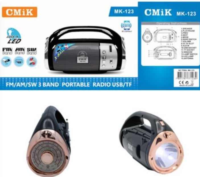 Zvucnik bluetooth prenosivi sa lampom CMIK 123