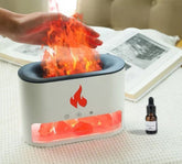 Aroma difuzer sa kristalima soli i imitacijom plamena beli