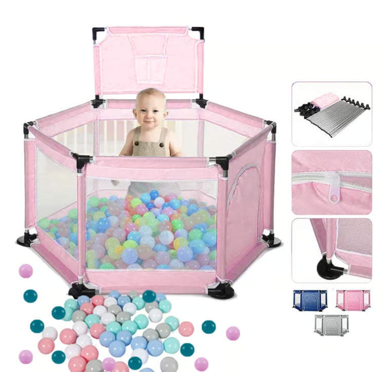 Ograda za decu igraonica sa lopticama pink i plava