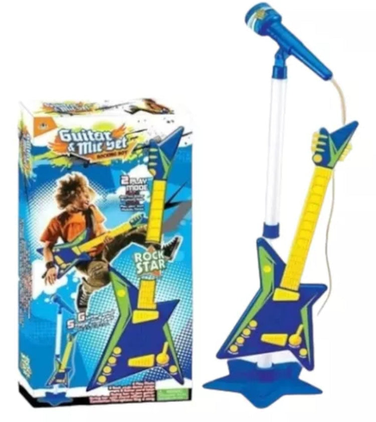 Gitara sa mikrofonom plava za decake