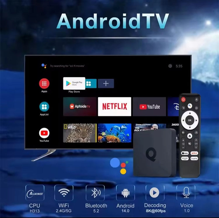 TV Box android 14 smart -tv box Q1