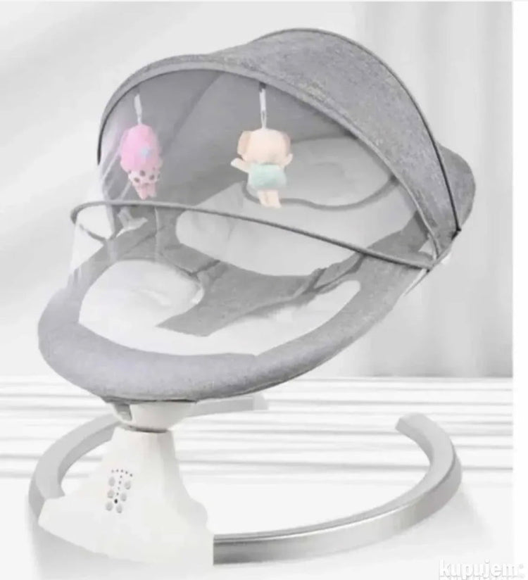 Njihalica za bebe ljuljaska elektricna siva BBA 668