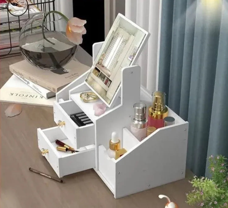 Polica organizator za sminku i kozmetiku sa ogledalom