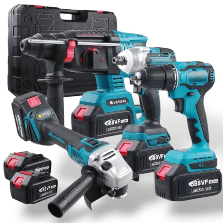 Aku set 4u1 – udarni odvijač, brusilica, šrafilica, bušilica makita