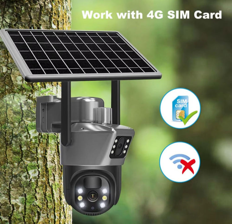 4G Solarna Kamera sa dva sociva i solarnim panelom SIM 4 G