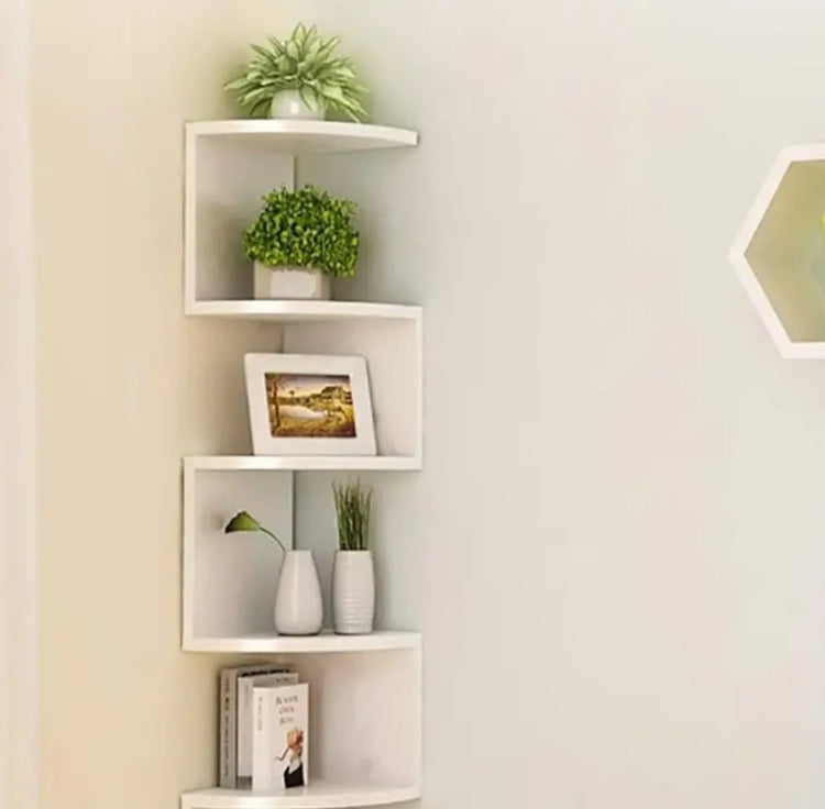 Ugaona polica cik-cak bela 5 nivoa