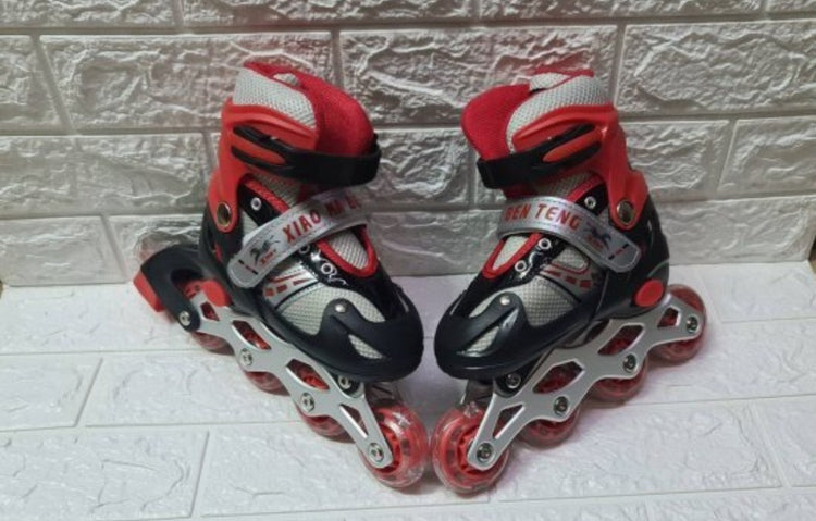 Roleri sa svetlecim tockicima crveni podesivi