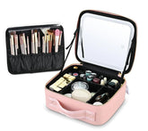 Kofer za šminku sa led ogledalom roze