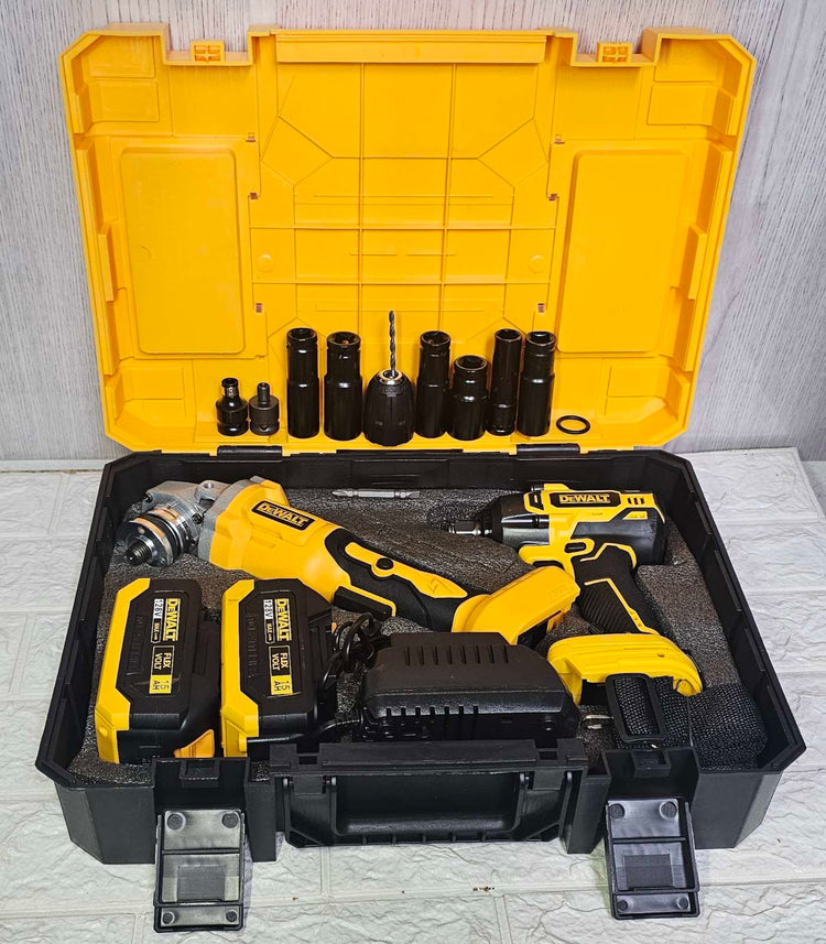 Dewalt set aku odvijac udarni +srafilica + brusilica 128v 3u1