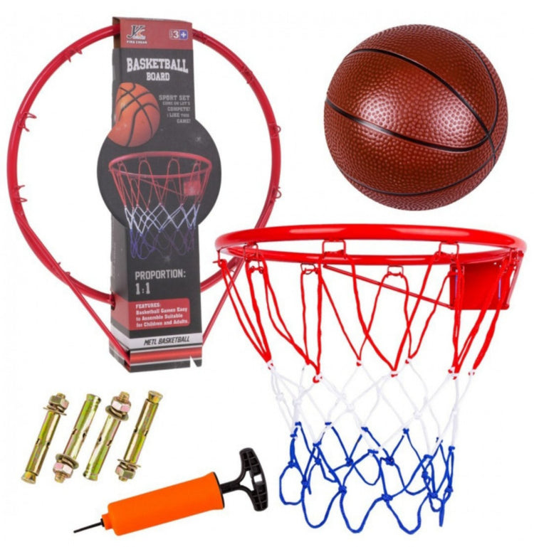 Kosarkaski obruc sa mrezicom i loptom set za kosarku