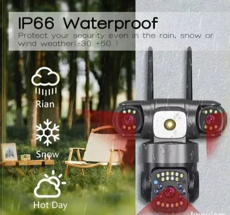 Bežična kamera PTZ spoljašnja tri sočiva 15MP