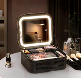 Kofer za šminku sa led ogledalom crni