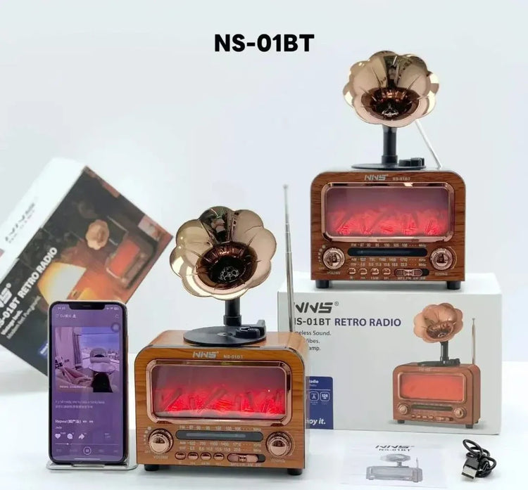 Retro radio tranzistor NS-01 sa efektom plamena