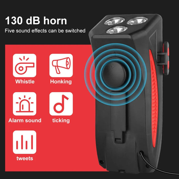 Lampa za bicikl sa 3 led diode, sirena i držač za mobilni