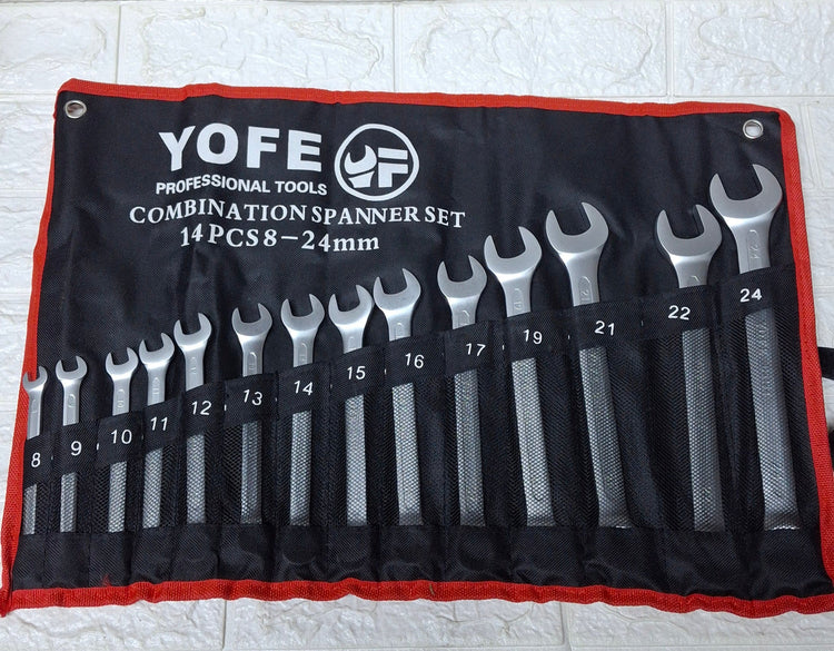 Set kljuceva okasto viljuskastih 14 kom -od 8 do 24mm