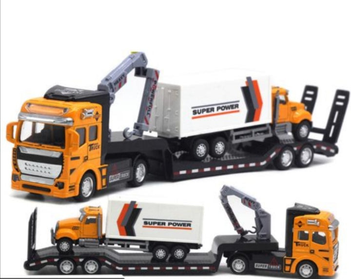 Kamion sa prikolicom i dizalicom