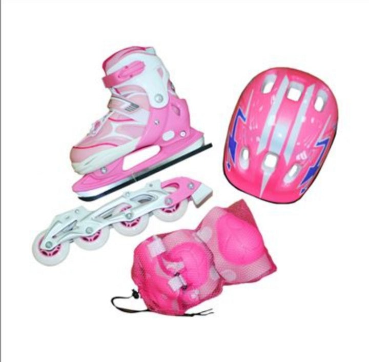 Roleri stitnici i kaciga komplet roze