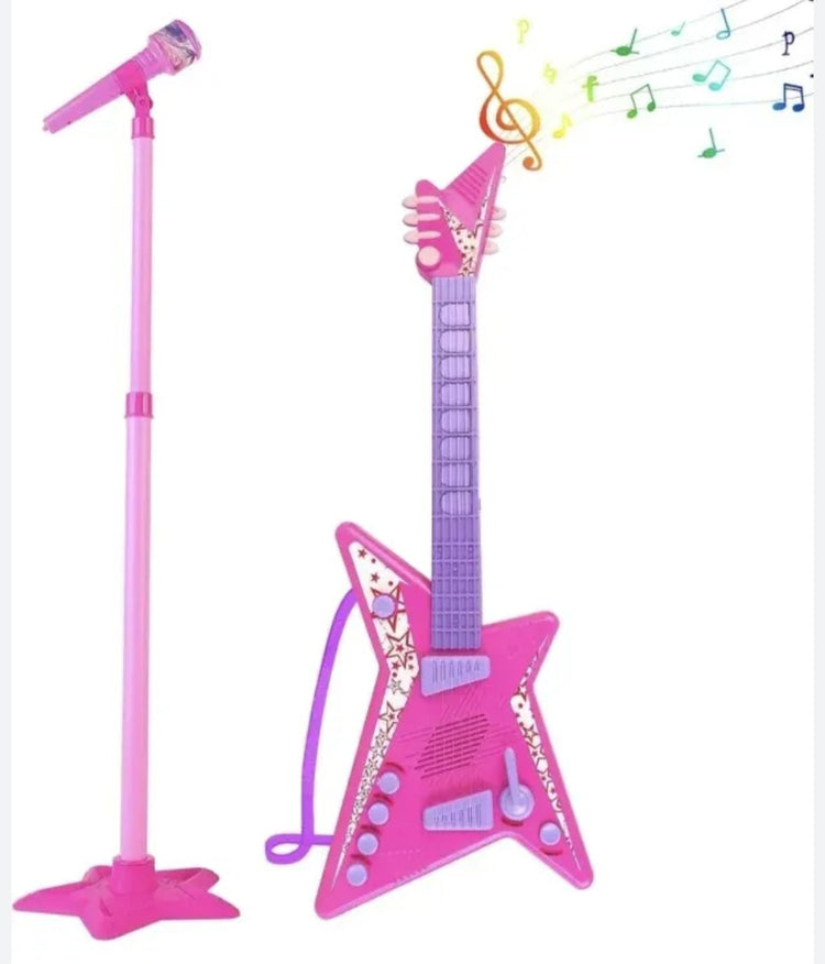 Gitara sa mikrofonom roze za devojcice