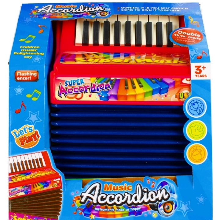 Decija harmonika crvena , plava i zuta