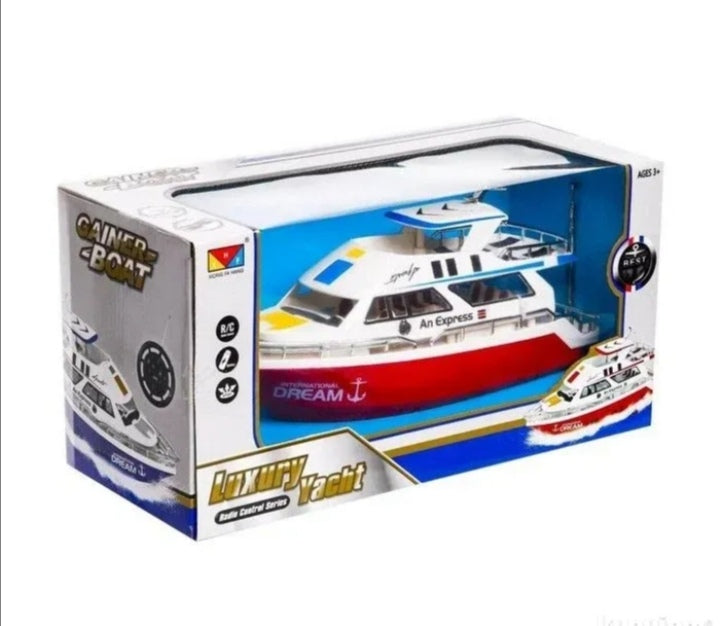 Jahta igracka na daljinsko upravljanje crvena i plava