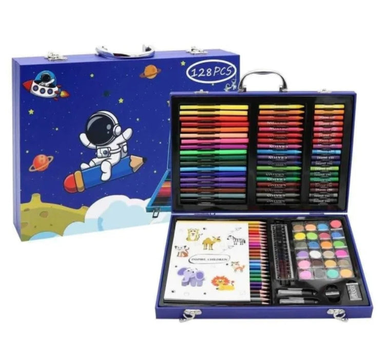 Set za crtanje u koferu bojice 128 kom plavi I roze