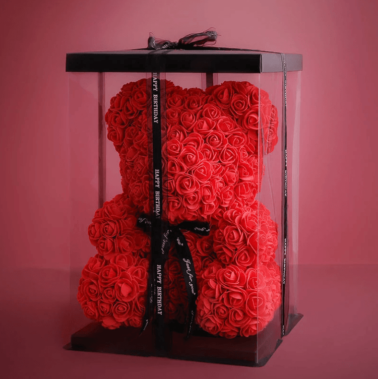 Cvetni medvedic od ruza romanticni