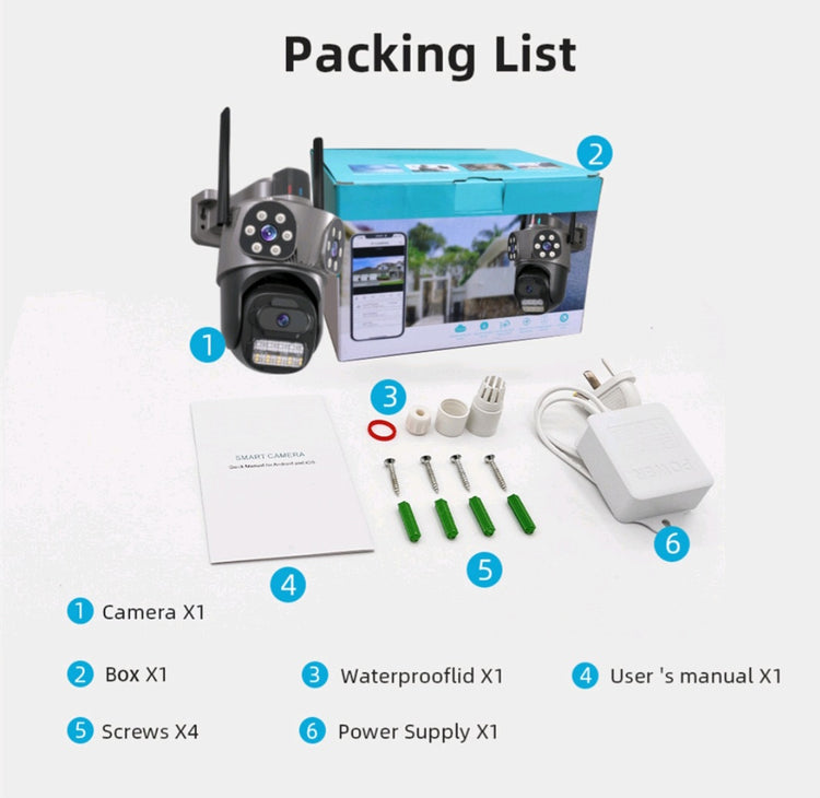 Ptz ip wifi smart 3 kamere carecam pro 32mpx roto HD 10x zoom