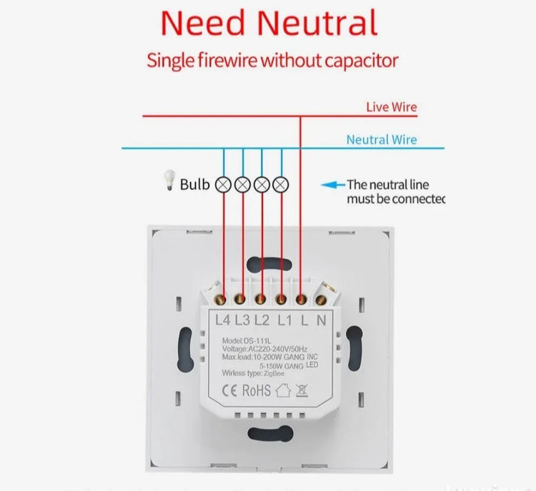 Pametni wifi prekidac na touch sa 3 tastera