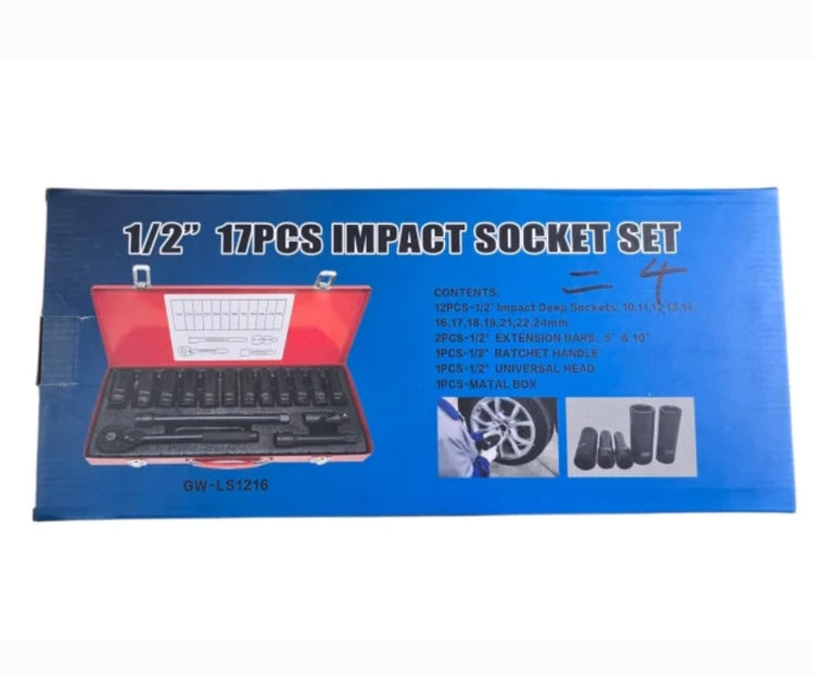 Set udarnih ključeva impact socket set 1/2" sa 17 delova