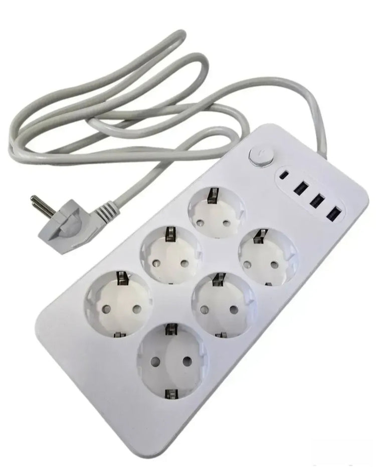 Produzni kabl 6 eu uticnica 3 usb port type C 1,7m