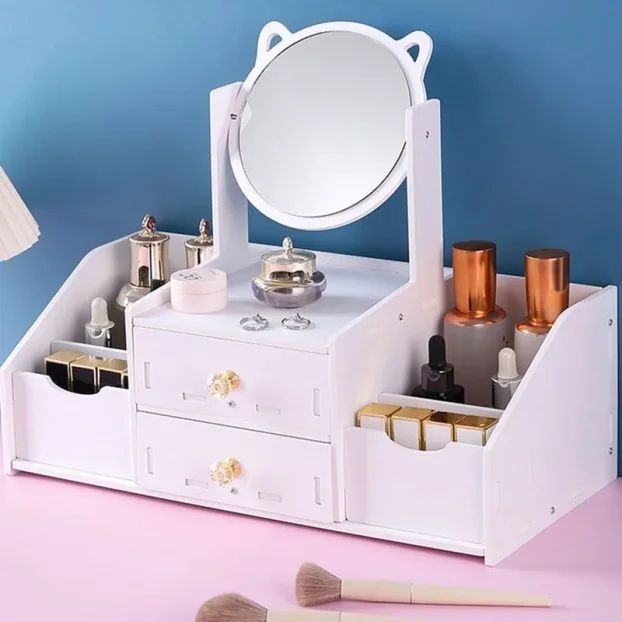 Polica organizator za sminku i kozmetiku sa ogledalom